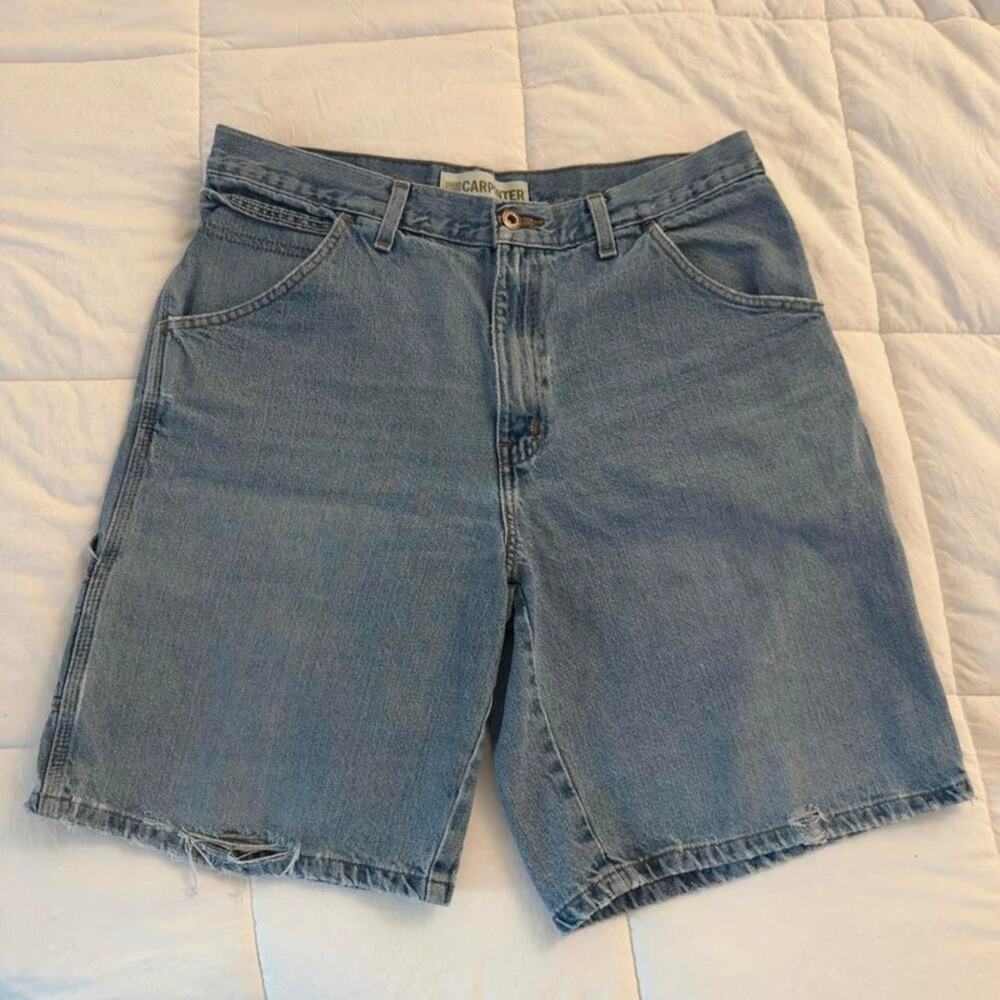 Y2K Light wash‎ denim carpenter shorts